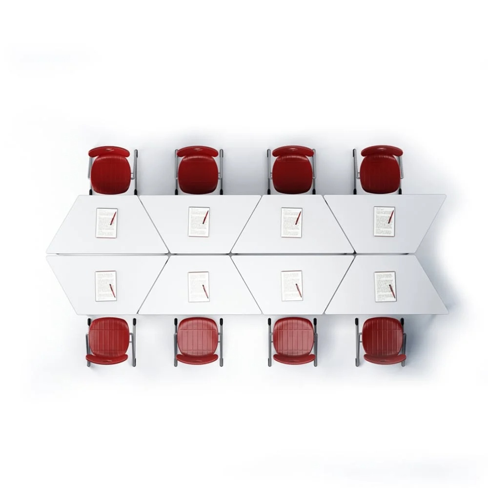 Трапец ученическа маса RFG Trapez 125/60 MDF бял-сив